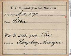 Etiketten zu Silber (NHMW-MIN-Aa1370)
